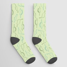 dinos on green Socks
