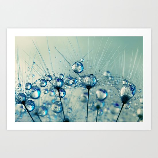 A Shower of Blue Dandy Drops Art Print