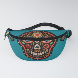Day of the Dead Skull | black & turquoise Fanny Pack