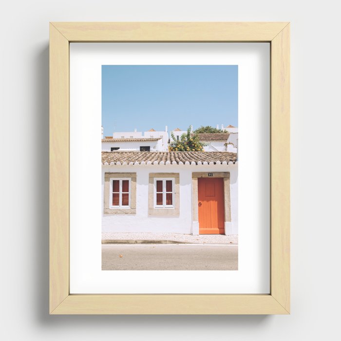 Tavira houses | Portugal travel print  Recessed Framed Print