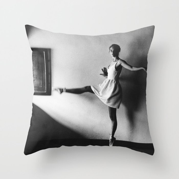 Dancing ballerina on film | Ballet performance in Firenze, Italy | Beautiful art, fine art  Throw Pillow