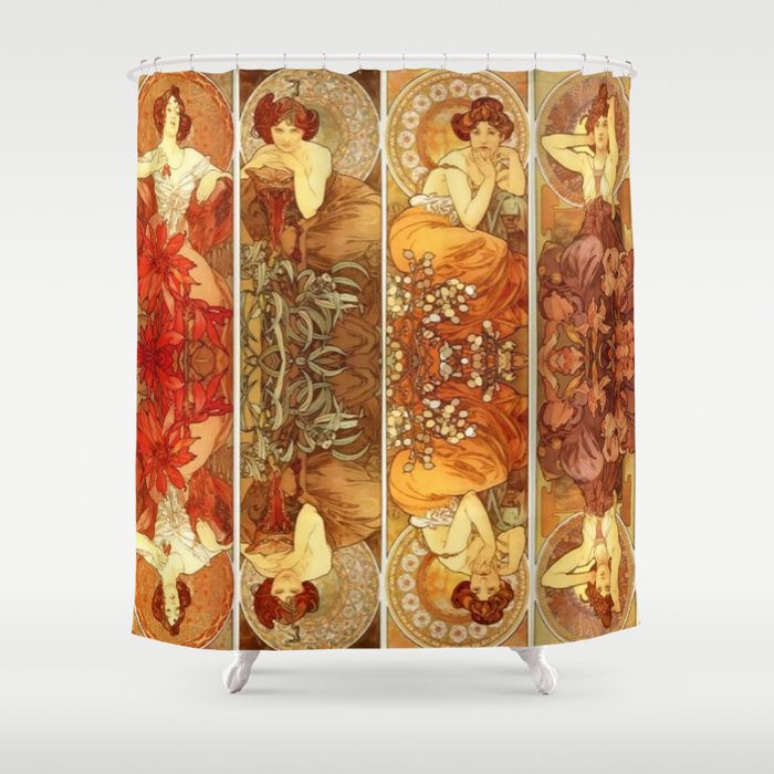 Alphonse Mucha The Precious Stones Shower Curtain