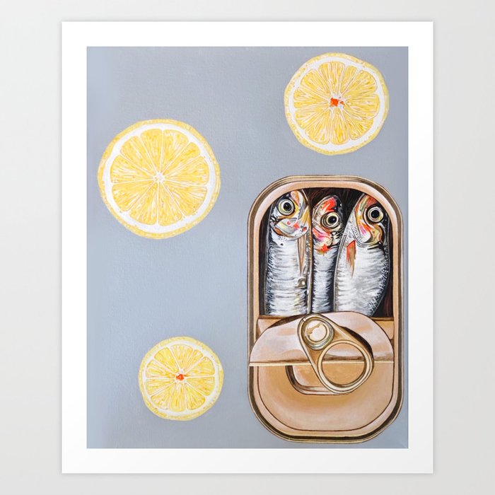 tinned sardines and lemon Art Print