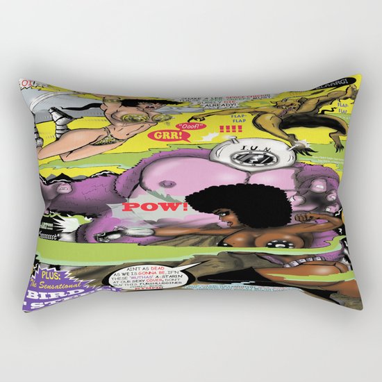 Space Chick & Nympho: Vampire Warrior Party Girl Comix #2 - Comic Book Cover Rectangular Pillow