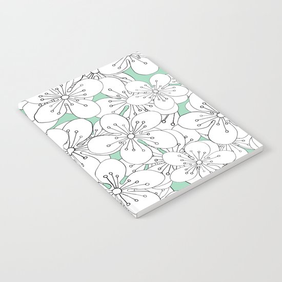 Cherry Blossom With Mint Blocks - In Memory of Mackenzie Notebook
