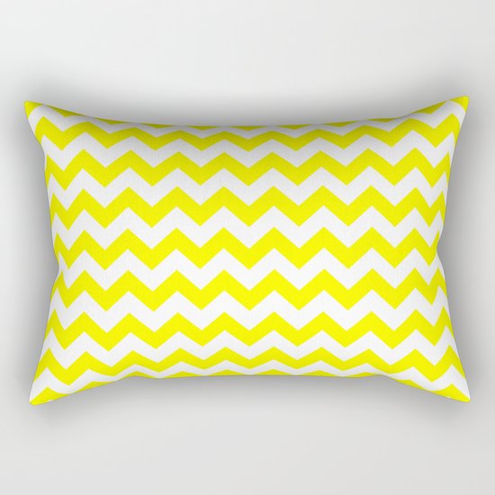 Chevron (Yellow/White) Rectangular Pillow