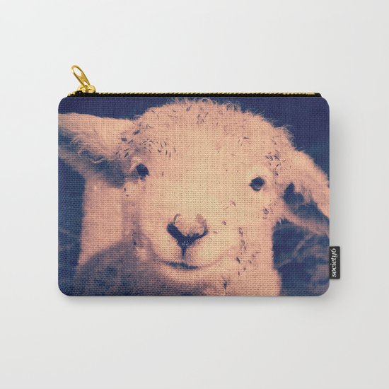 Innocence (Smiling White Baby Sheep) Carry-All Pouch