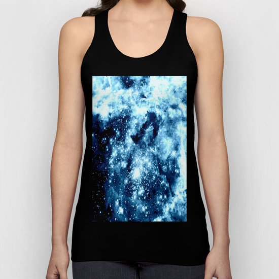 Ice Blue Galaxy Star Clusters Unisex Tank Top