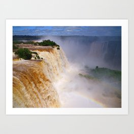 Aerial view of a majestic and powerful waterfall Art Print