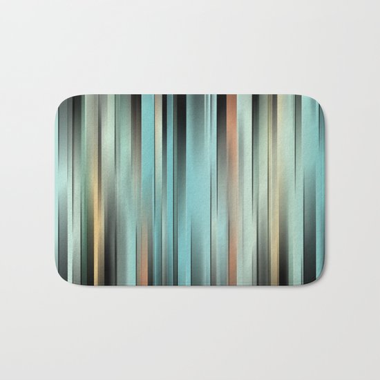 Colorful Abstract Stripes Bath Mat