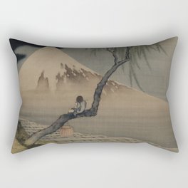 Boy Viewing Mount Fuji by Hokusai Rectangular Pillow