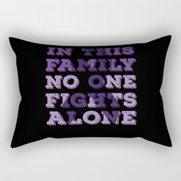 Fights Alone Purple Pancreatic Cancer Awareness Rectangular Pillow