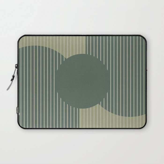 Abstract Shapes 252 in Sage Green Laptop Sleeve
