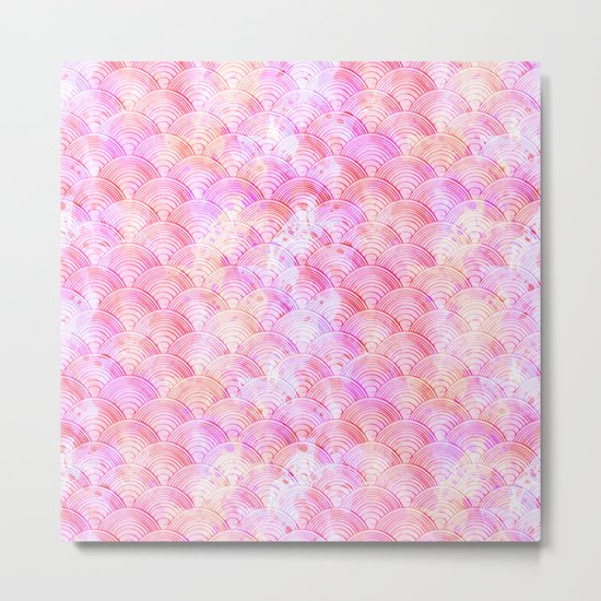 Pink waves pattern Metal Print