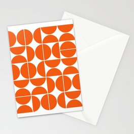 Mid Century Modern Geometric 04 Orange Stationery Card