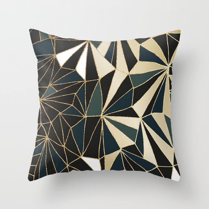 green and gold throw pillows
