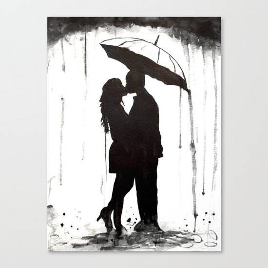 Couple, black and white Canvas Print