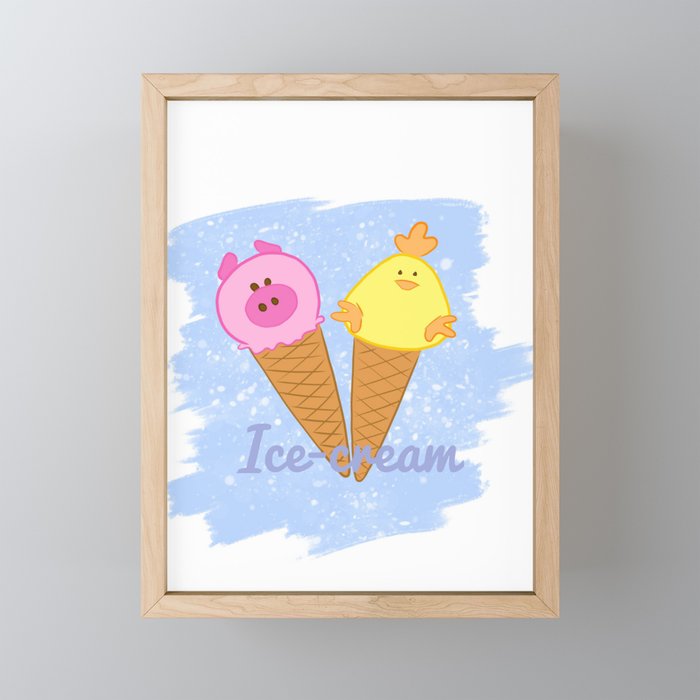 Ice-cream  Framed Mini Art Print