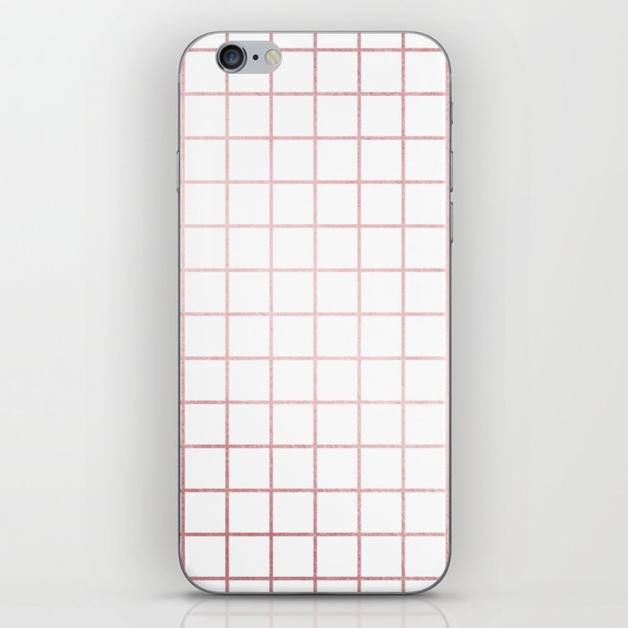 Simply Grid in Rose Gold Sunset iPhone Skin