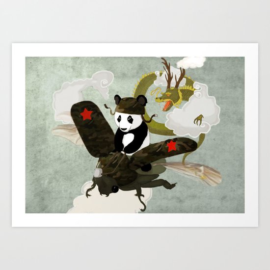 Panda's Escape. (panoramic version) Art Print