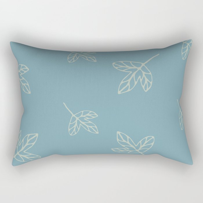Blue cozy leaves for nice decor Rectangular Pillow