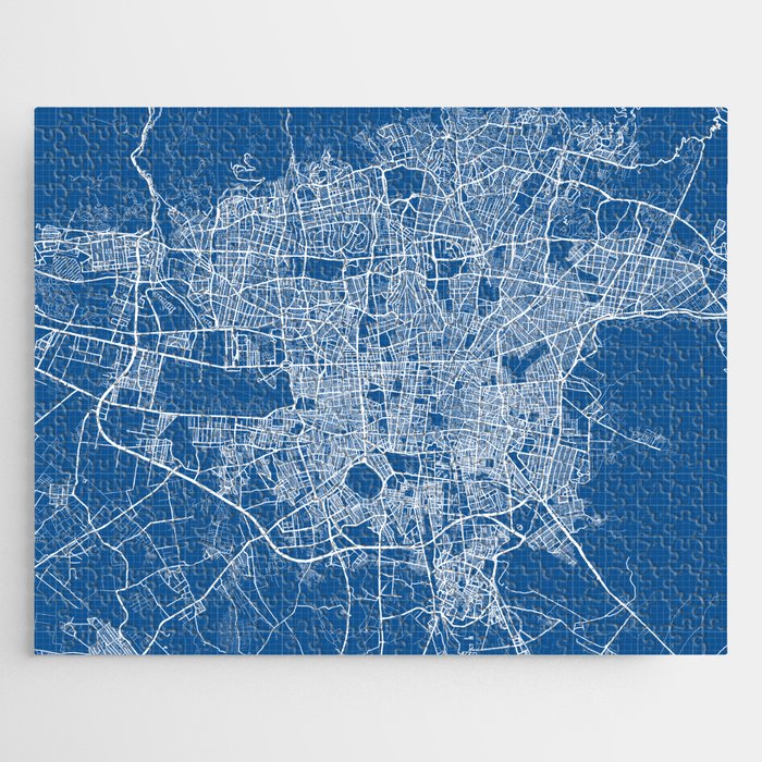 Tehran City Map of Iran - Blueprint Jigsaw Puzzle