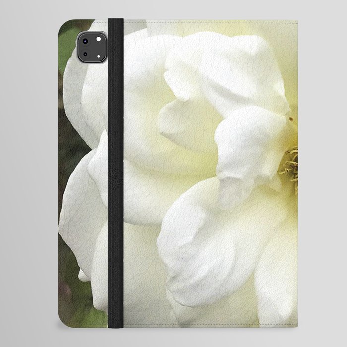 White Rose Flower Luxurious Close-Up Art Photo iPad Folio Case