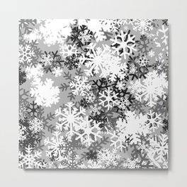 Snowflake Camo Metal Print | Black and White, Seasonal, Snow, Flakes, Abstract, Graphicdesign, Camouflage, Peace, Army, Winter 