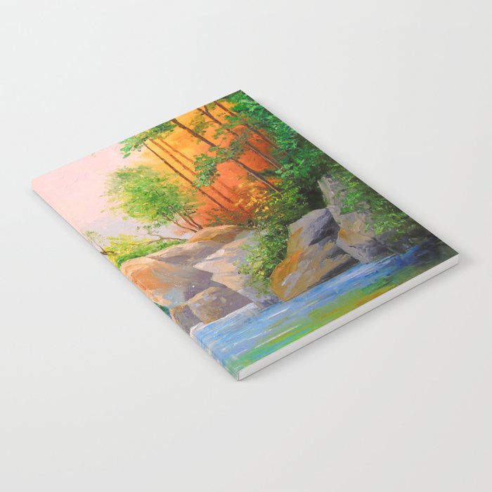 Waterfall in the woods Notebook