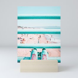 Roller Babe - Manhattan Beach Pier, California Mini Art Print