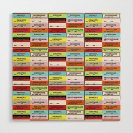 Anesthesia Labels Wood Wall Art