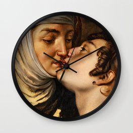 Juliet Kissing her Nurse by Francesco Hayez Wall Clock