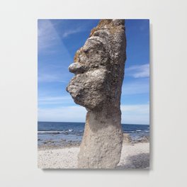 SHAPE OF A FACE I SEA Metal Print | Stoneface, Nature, Digital, Sky, Face, Ocean, Photo, Rock, Color, Silurianperiod 