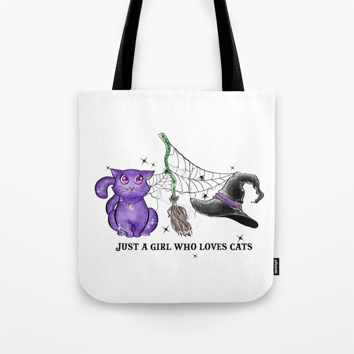 Just a girl who loves cats Halloween Tote Bag