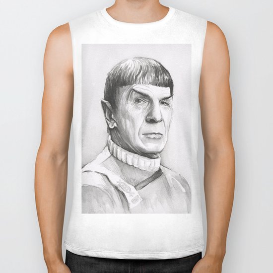 Spock Leonard Nimoy Portrait Biker Tank