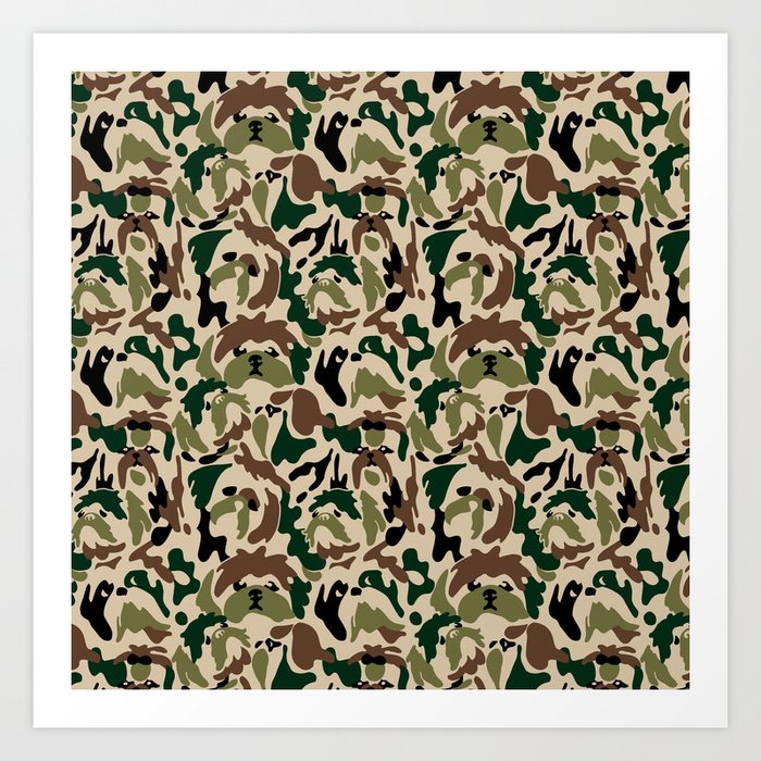 Shih Tzu Camouflage Art Print