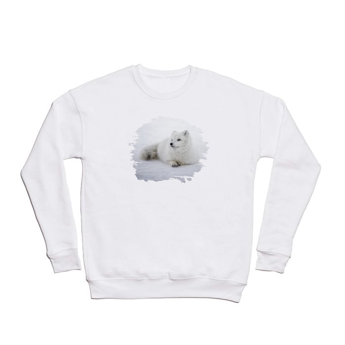 White snow arctic fox Crewneck Sweatshirt