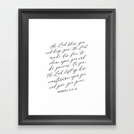 Numbers 6:24-26 The Lord Bless You and Keep You Framed Art Print