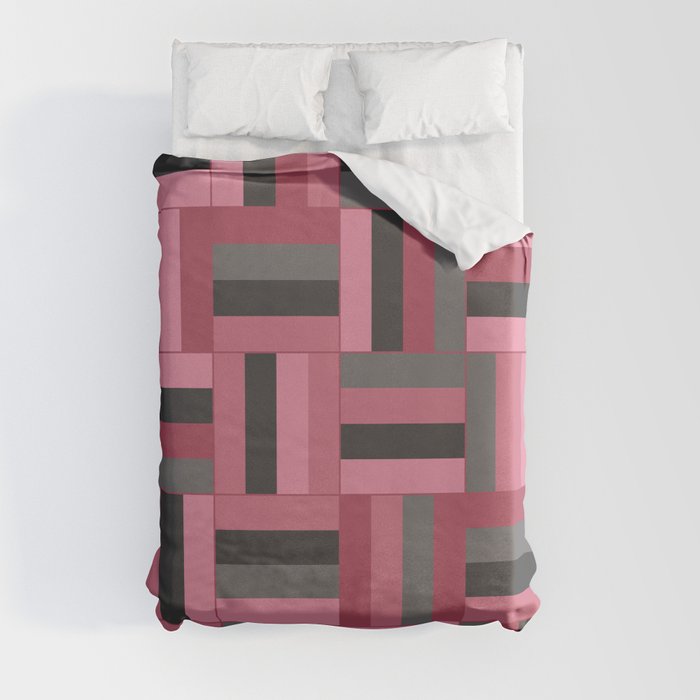 Cherry Blossom Basketweave Pattern Duvet Cover