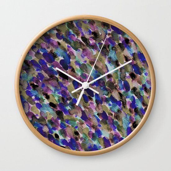 Purple and Olive Wall Clock
