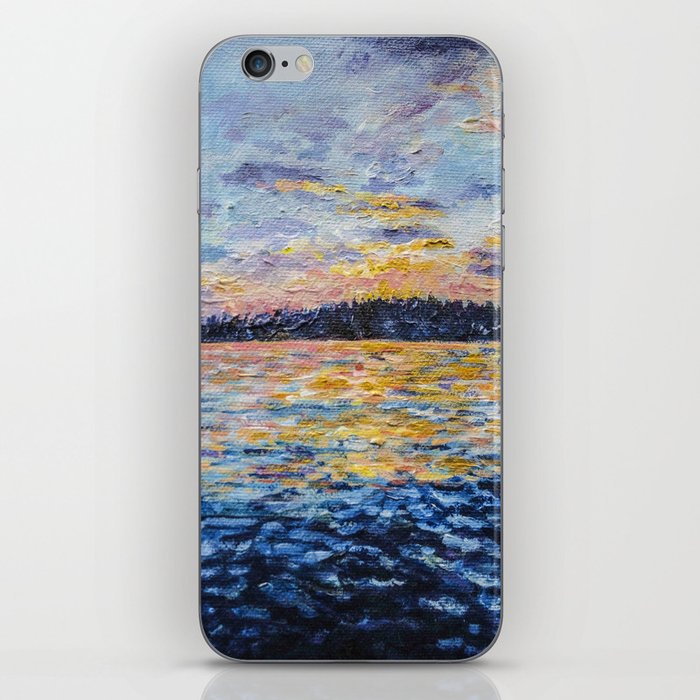 sunset in stockholm iPhone Skin
