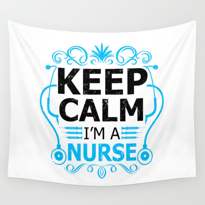 Keep Calm I'm A Nurse Retro Vintage Typography Wall Tapestry