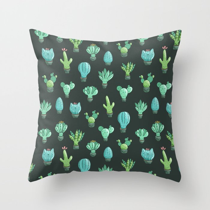 Funny cacti Throw Pillow
