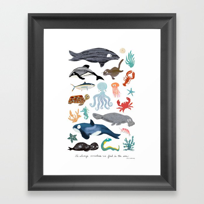 Sea Change: Ocean Animals Framed Art Print