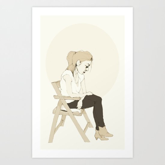 girl sitting Art Print