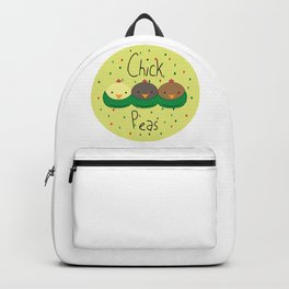 Chicks + Peas = Chickpeas Green Speckled Round Backpack | Garbanzobeans, Beans, Bird, Peas, Hummus, Circle, Chickpeas, Chicken, Chicks, Vegetables 
