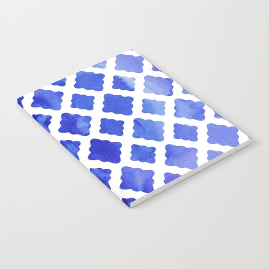 Watercolor Diamonds in Cobalt Blue Notebook
