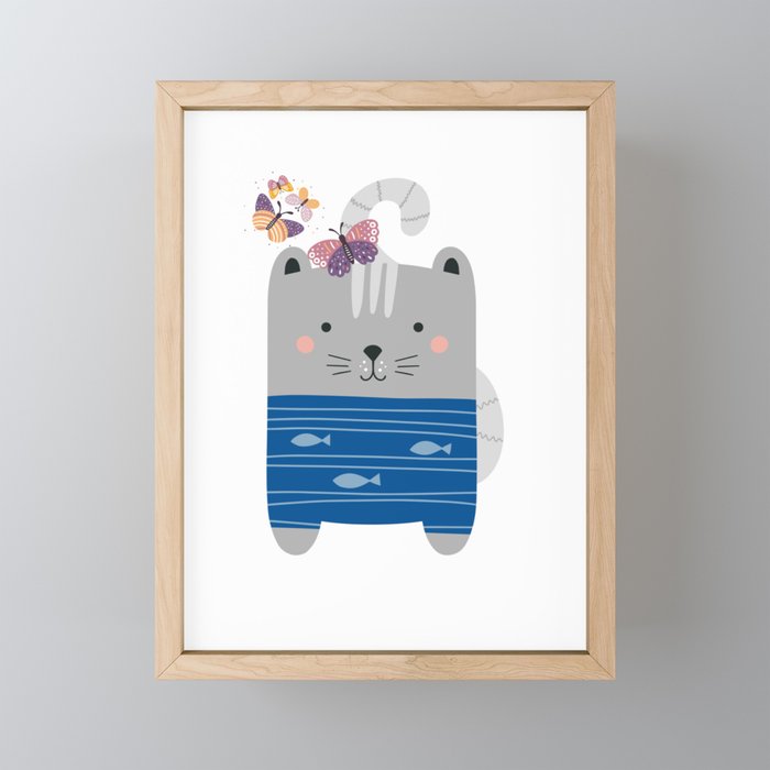 Baby animals Framed Mini Art Print