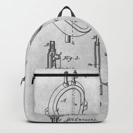 Urinal bowl Backpack | Engineering, Black and White, Pipi, Restaurant, Patent, Bar, Man, Men, Light, Blueprint 