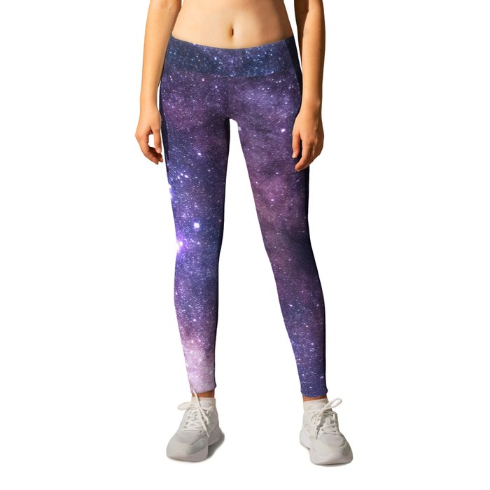 Purple Galaxy Star Travel Leggings by Adventure Is Calling | Society6